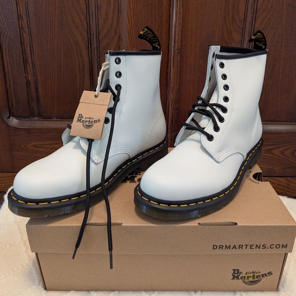 New Dr. Martens white smooth boots